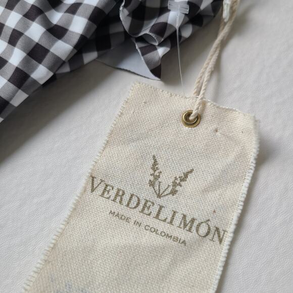 Verdelimon NEW One Piece Swimsuit Gingham Halter Ruffle Size Medium Preppy NWT - Picture 5 of 8